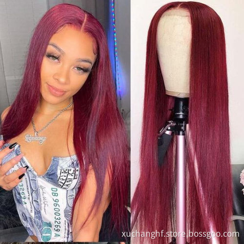 HD Transparent Lace Front Wigs for Black Women Wholesale Natural Color Brazilian Human Hair Wigs Straight Remy Hair Wigs